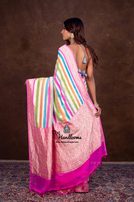 Rangkat Khaddi Georgette Handloom Banarasi Saree