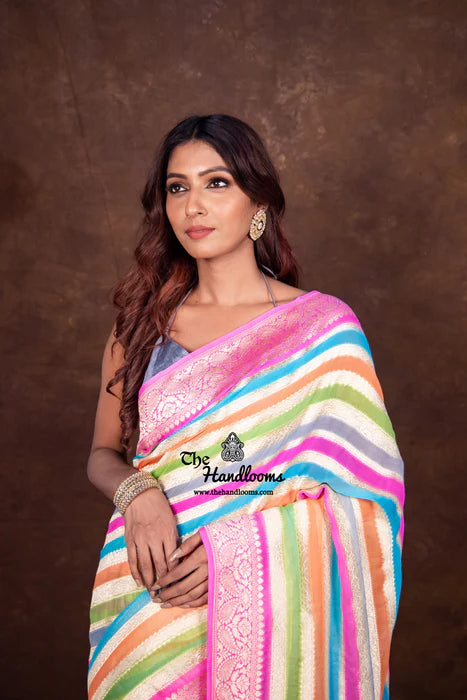 Rangkat Khaddi Georgette Handloom Banarasi Saree