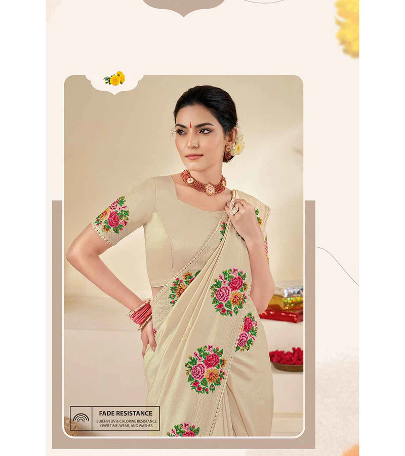 Pure Katan Jugnu Silk Chikoo Saree