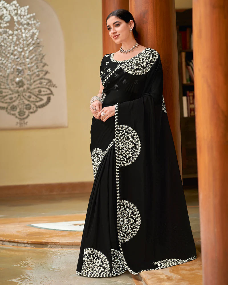 Black Pure Organza Saree