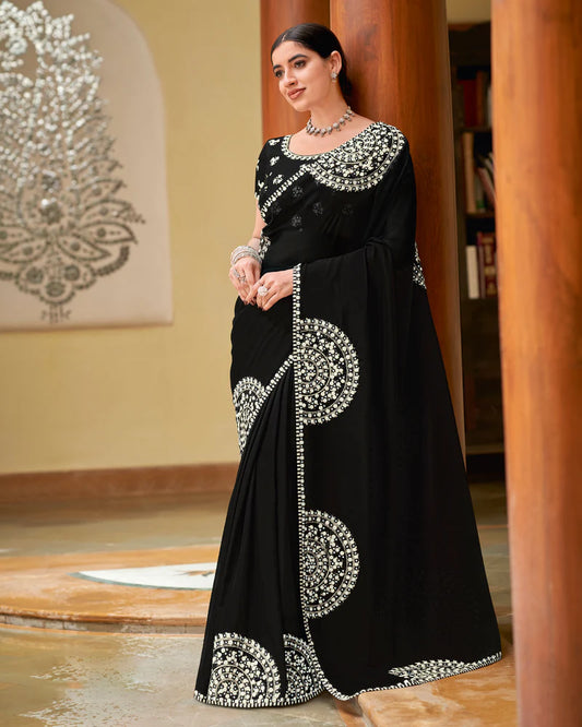 Black Pure Organza Saree