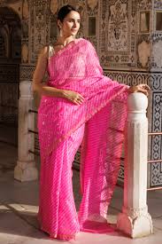Pink Kota Silk Printed Saree