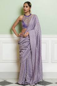 Purple Bhagalpur Tussar Moonga Silk Saree